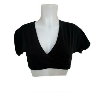 Blue Canoe Organic Cotton and spandex “Zen” wrap cap half top Small